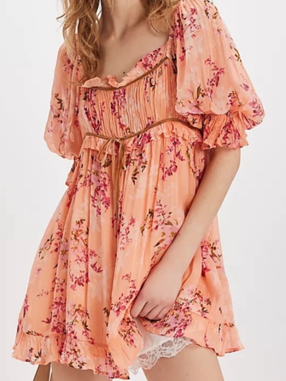 NWOT-Marney Floral Babydoll Mini Dress